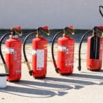 fire extinguisher, fire, fire extinguishing طفاية حريق بودرة
